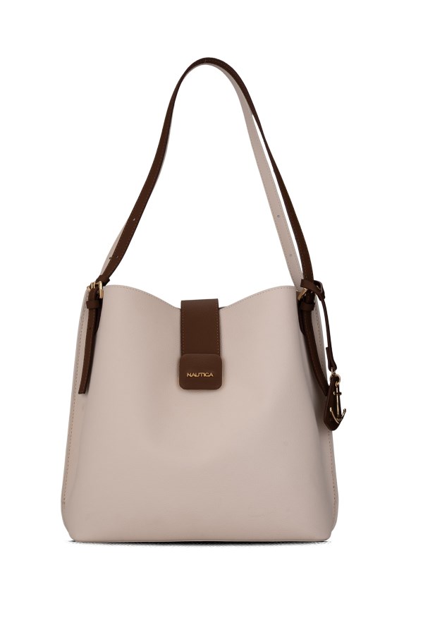 NAUTICA EKRU-A.KAHVE KADIN OMUZ ÇANTASI