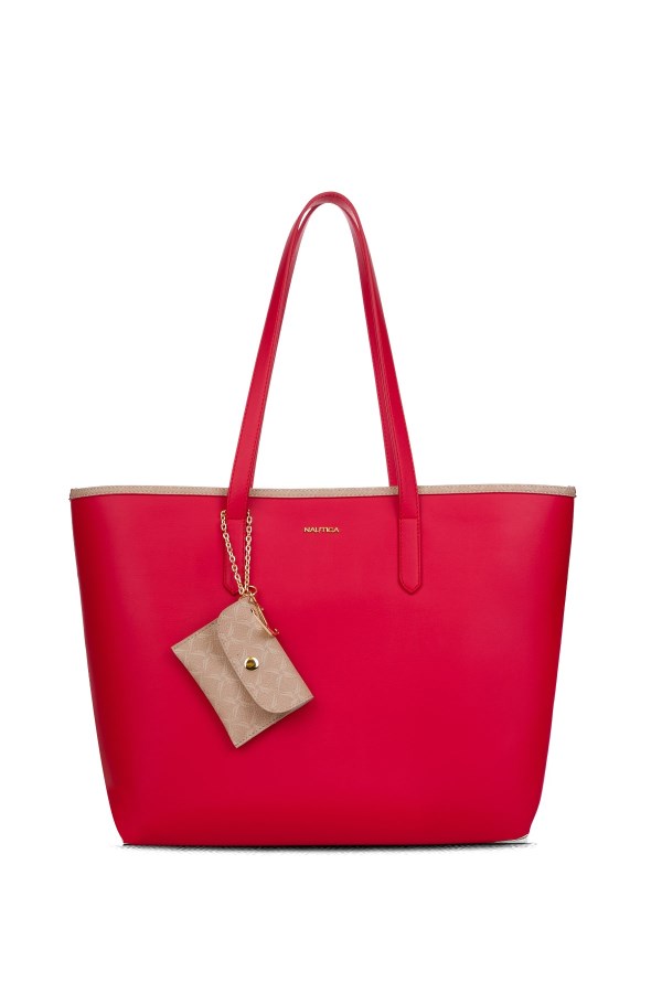 NAUTICA A.KIRMIZI-BEJ KADIN OMUZ ÇANTASI