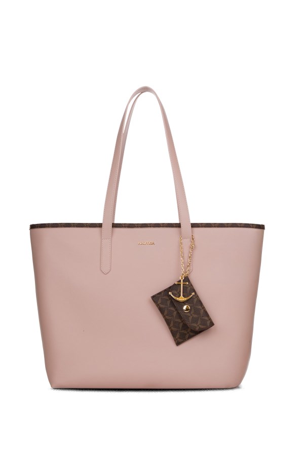 NAUTICA PEMBE-KAHVE KADIN OMUZ ÇANTASI