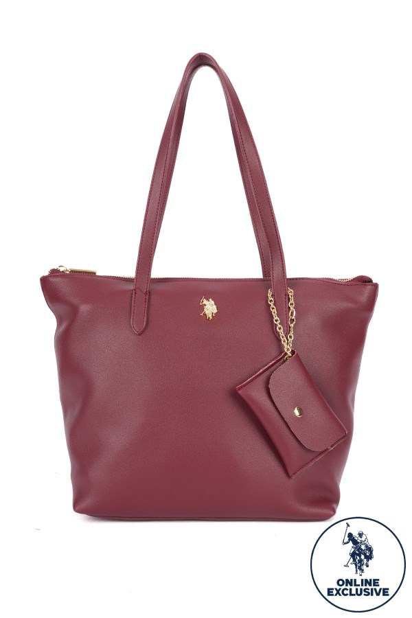 U.S. POLO ASSN. BORDO KADIN OMUZ ÇANTASI