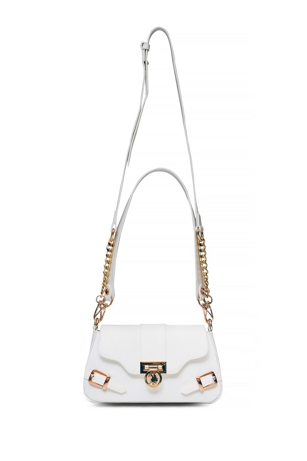 U.S. POLO ASSN. BEYAZ KADIN OMUZ ÇANTASI