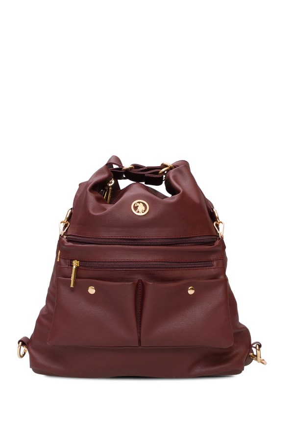 U.S. POLO ASSN. BORDO KADIN OMUZ ÇANTASI