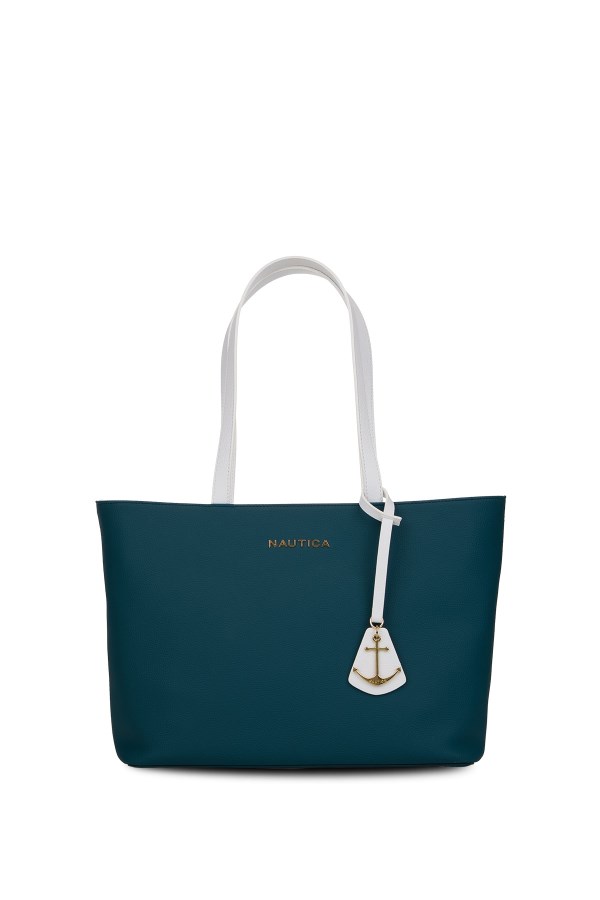 NAUTICA TURKUAZ-BEYAZ KADIN OMUZ ÇANTASI