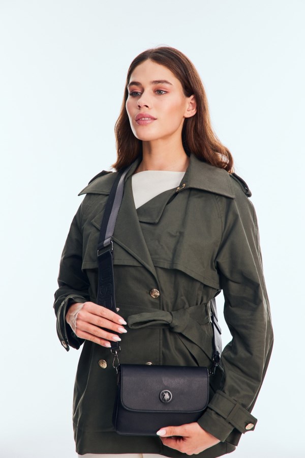 U.S. POLO ASSN. SİYAH KADIN POSTACI ÇANTASI