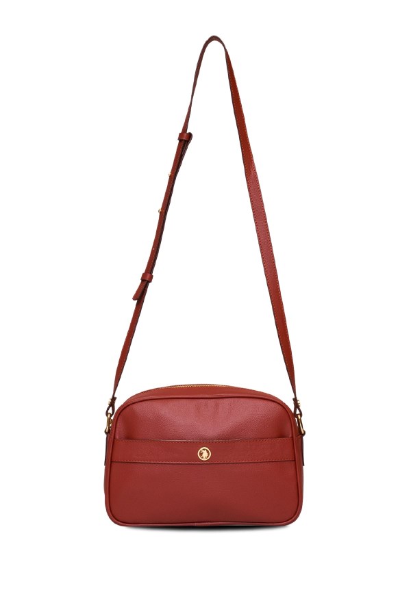 U.S. POLO ASSN. KİREMİT KADIN POSTACI ÇANTASI