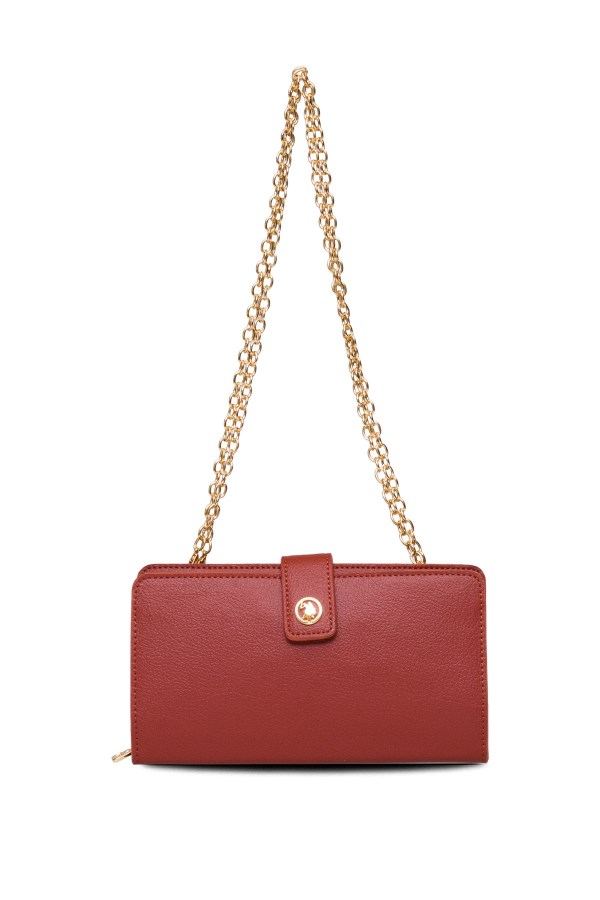 U.S. POLO ASSN. KİREMİT KADIN POSTACI ÇANTASI